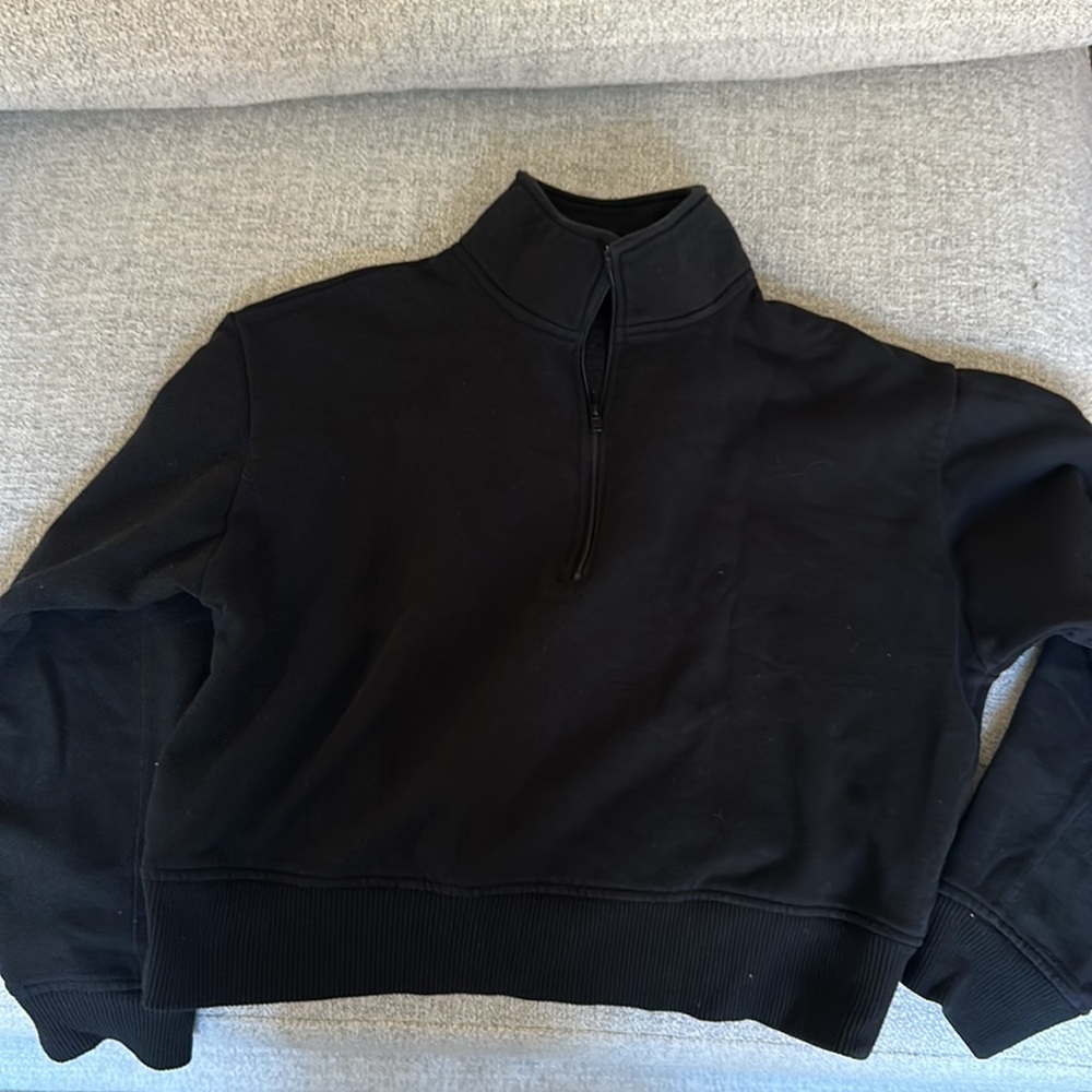 A New Day Black Half Zip- Cropped Sweatshirt size small